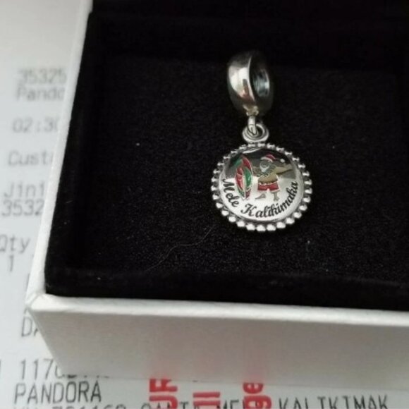 PANDORA Sterling Silver Hawaii Exclusive Santa Surf MELE KALIKIMAKA Merry Xmas - - Picture 8 of 9